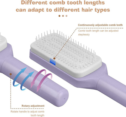 Nouvelle brosse à cheveux autonettoyante rétractable à poils de brosse rétractables